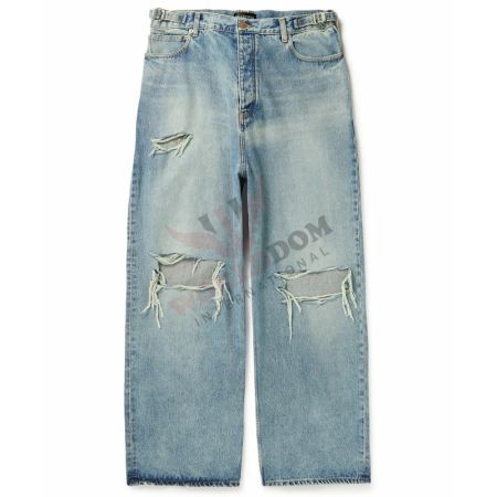 Distressed Ripped Denim Pants