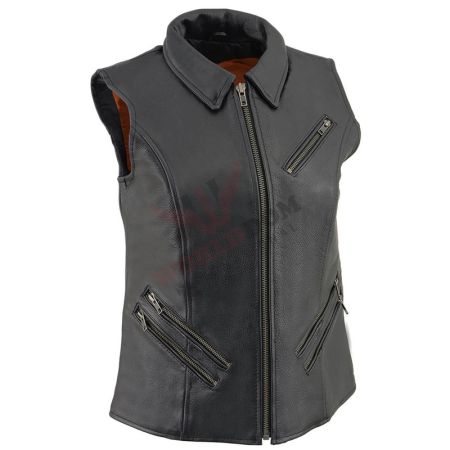 Women Leather Vest